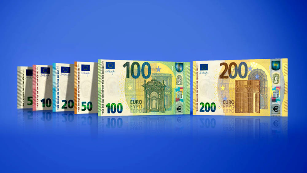 Euro soldi come concetto di regalo di compleanno. Banconote in